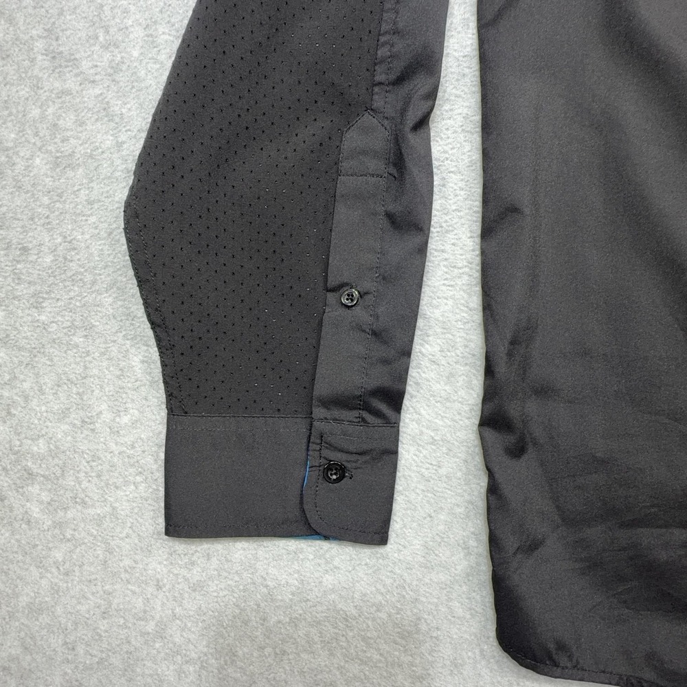 Huk Shirt Mens Medium Black Long Sleeve Vented Performance Fishing Top Flip Cuff - Picture 6 of 15